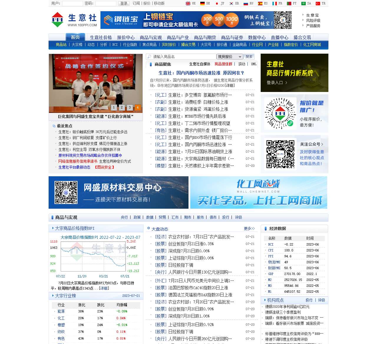 生意社 - 大宗商品数据商,大宗商品价格行情