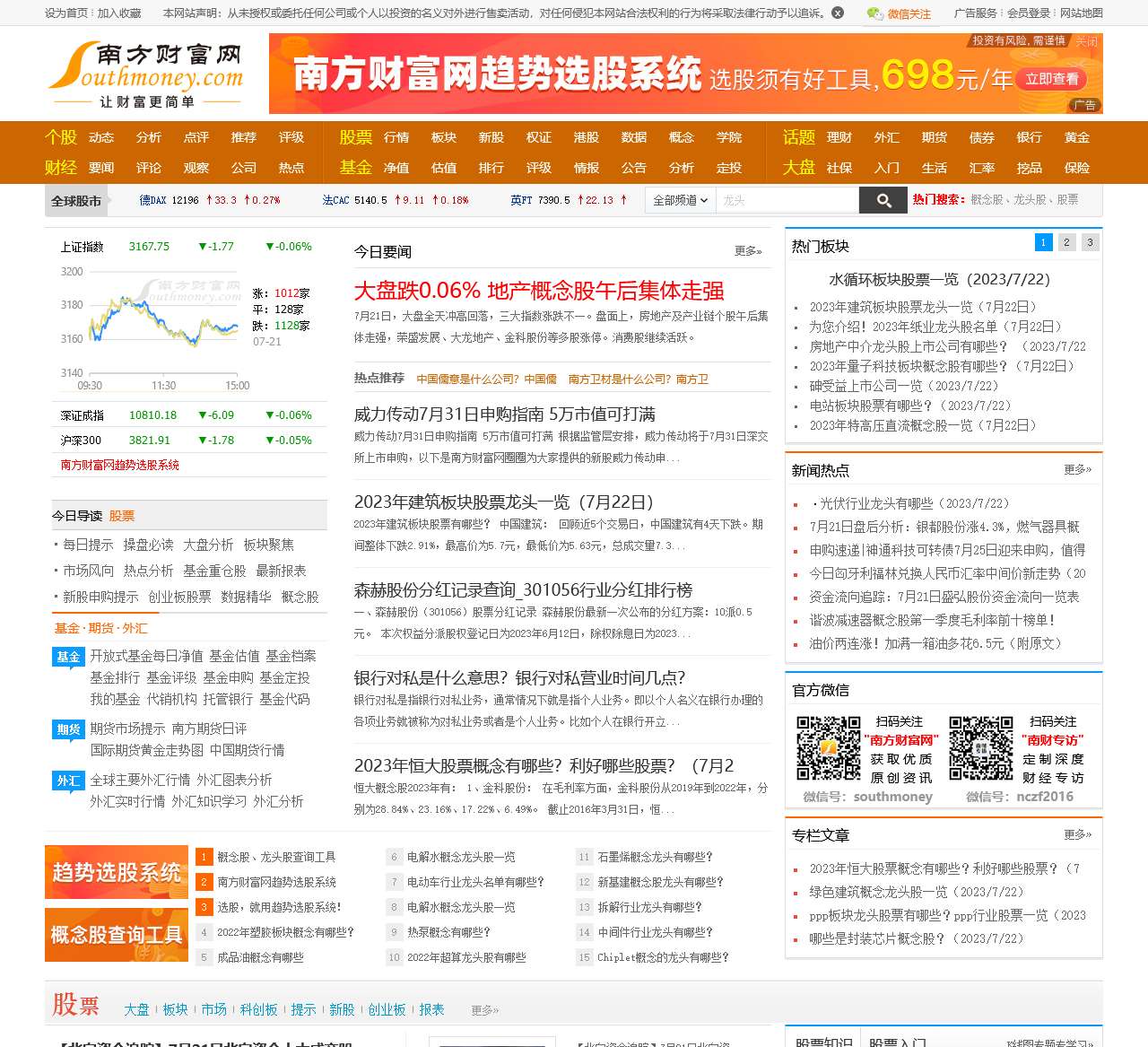 南方财富网:今日股票行情,天天基金净值_个股_股票_基金_外汇_期货_权证_债券_港股