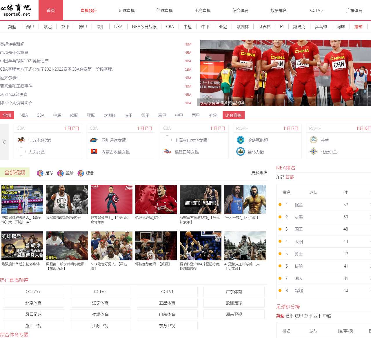 CC体育吧-JRS直播,JRS低调看NBA高清直播,CCTV5在线直播观看足球直播节目预告