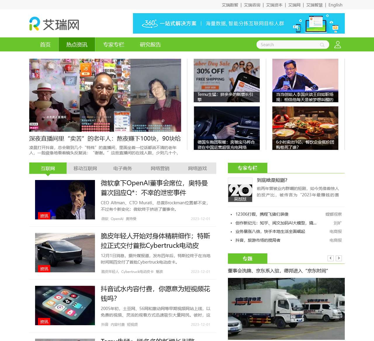 热点资讯_艾瑞网