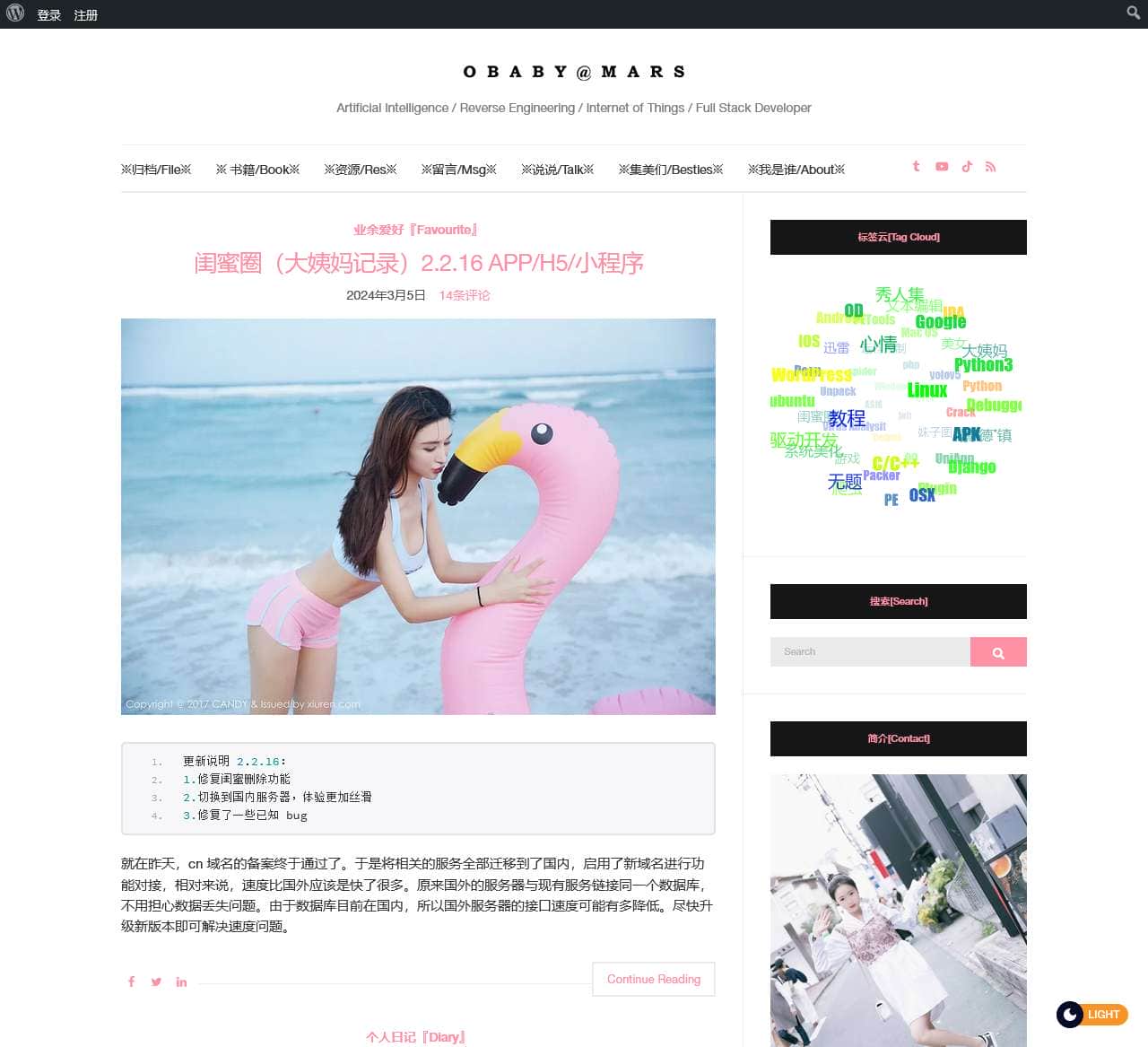 obaby@mars – Artificial Intelligence / Reverse Engineering / Internet of Things / Full Stack Developer