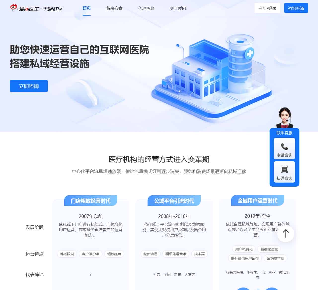 爱问医生-千帆社区-助您快速运营自己的互联网医院 搭建私域经营设施