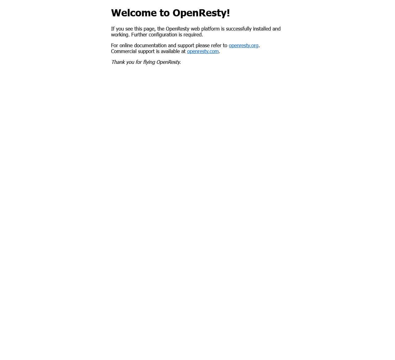 Welcome to OpenResty!