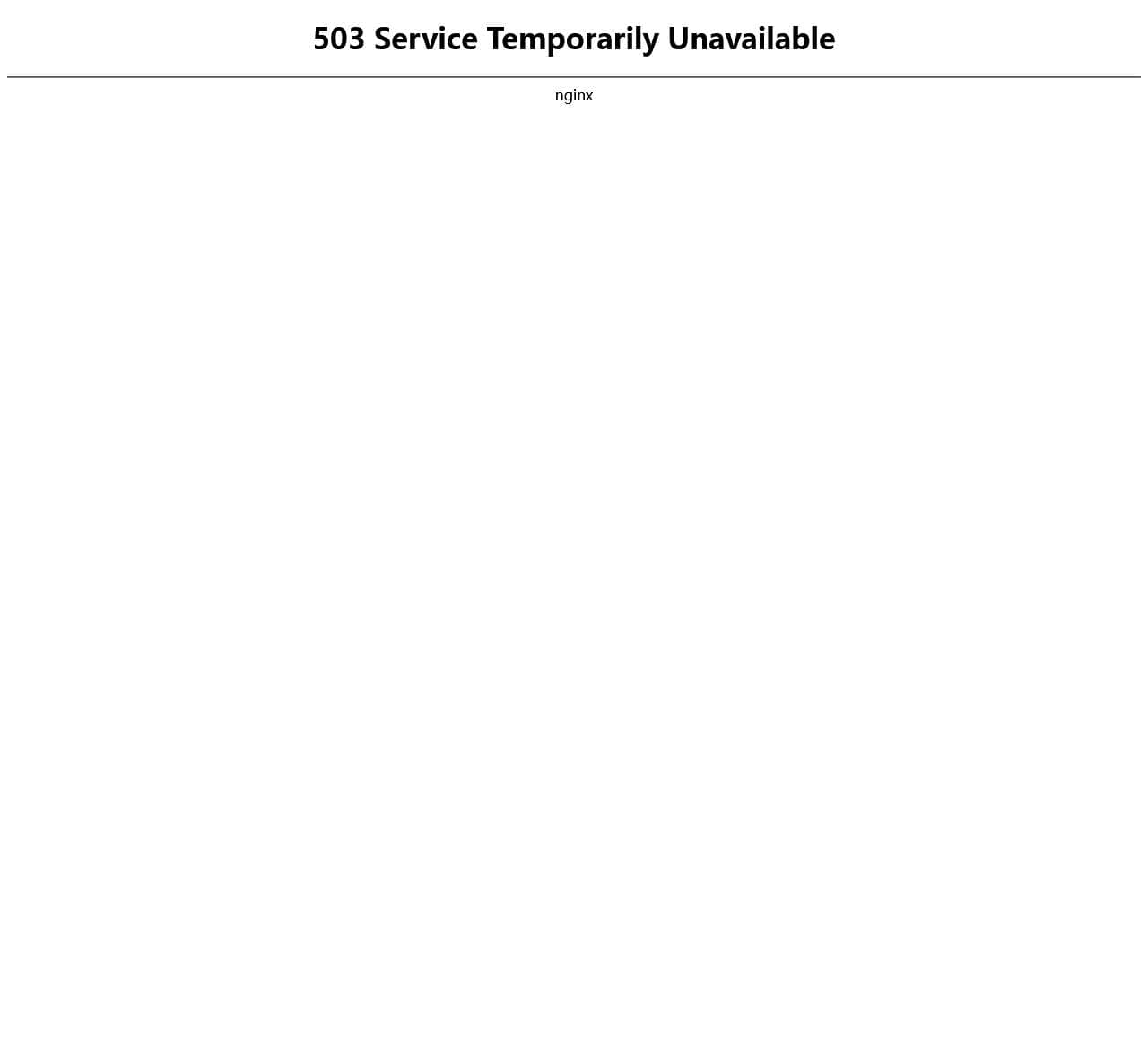 503 Service Temporarily Unavailable