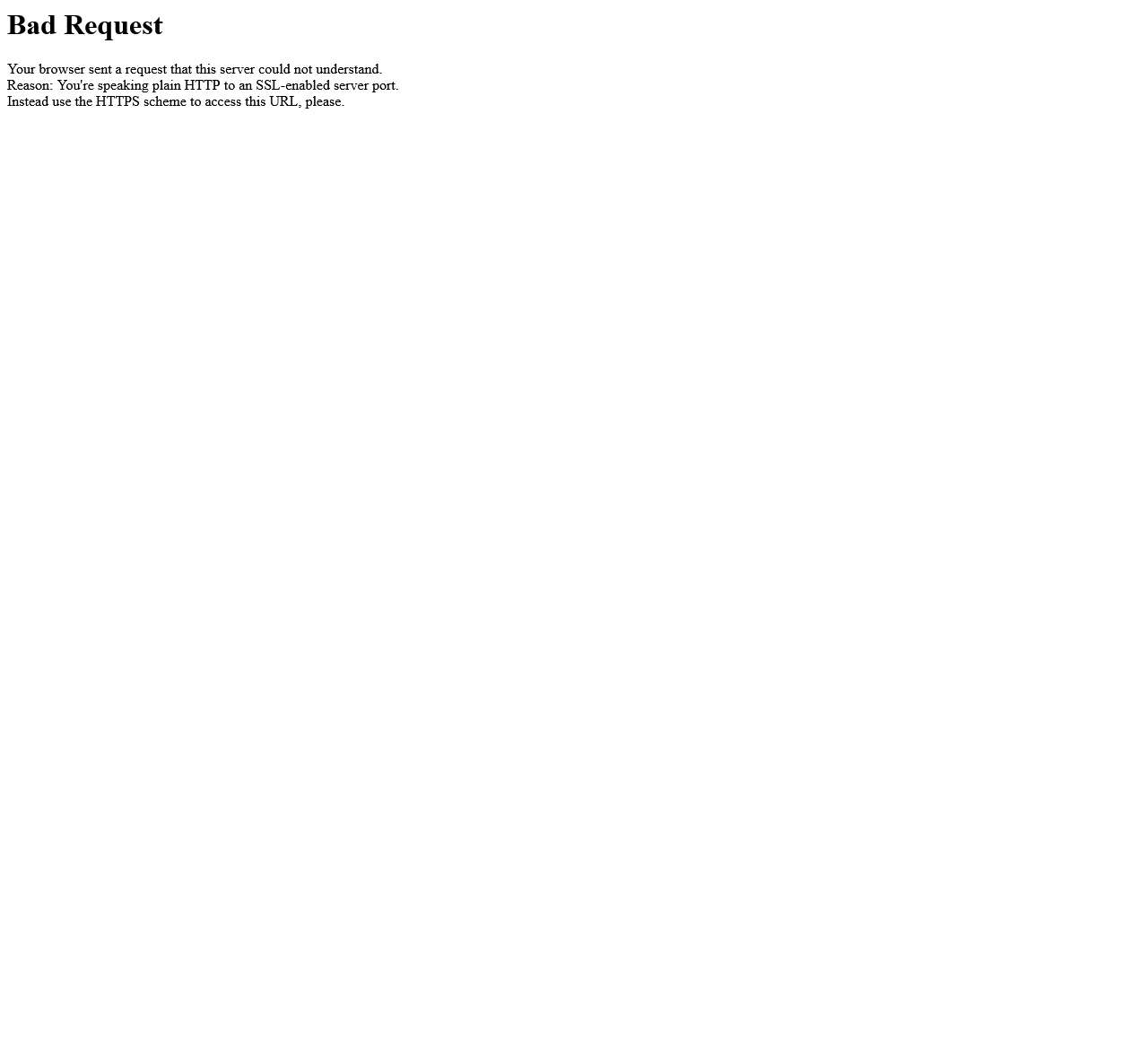 400 Bad Request