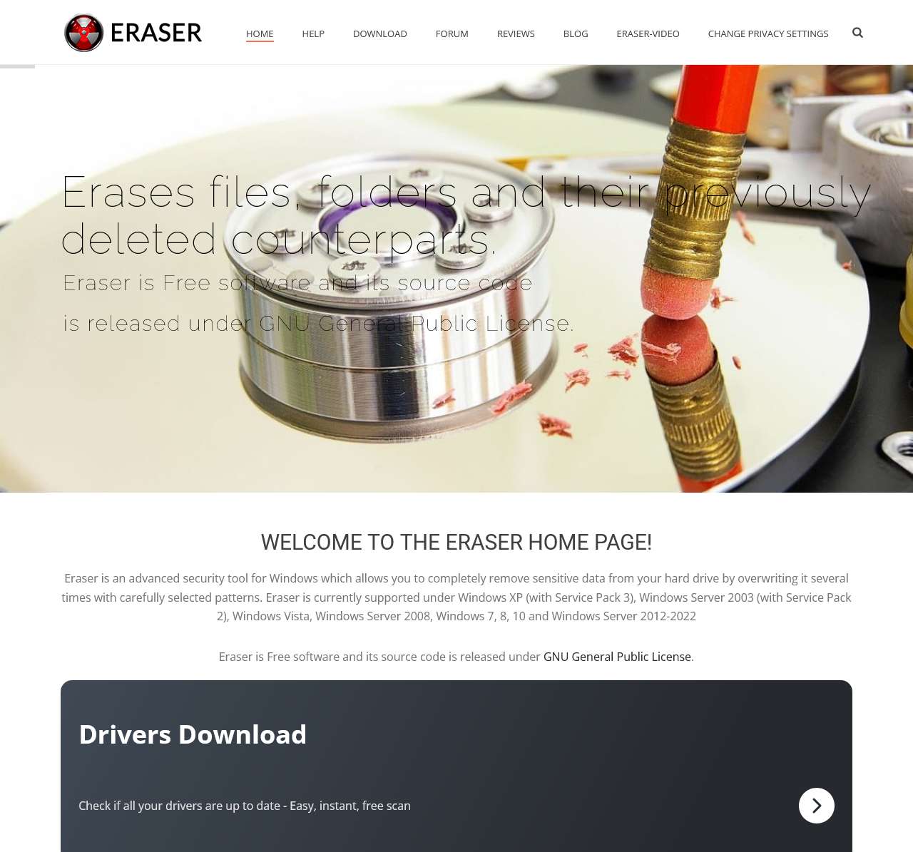 Eraser – Secure Erase Files from Hard Drives
